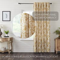 Dorset Gold Floral Panel Curtain 96