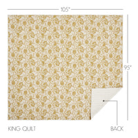 Thumbnail for Dorset Gold Floral King Quilt 105Wx95L VHC Brands