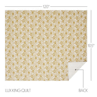 Thumbnail for Dorset Gold Floral Luxury King Quilt 120WX105L VHC Brands