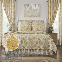 Dorset Gold Floral Twin Quilt 68Wx86L VHC Brands - The Fox Decor
