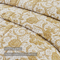 Thumbnail for Dorset Gold Floral Luxury King Quilt 120WX105L VHC Brands