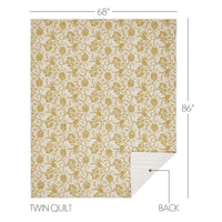Dorset Gold Floral Twin Quilt 68Wx86L VHC Brands - The Fox Decor
