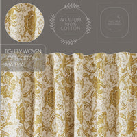 Thumbnail for Dorset Gold Floral Short Panel Curtain Set of 2 63x36 VHC Brands