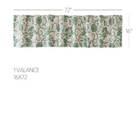 Thumbnail for Dorset Green Floral Valance Curtain 16x72 VHC Brands