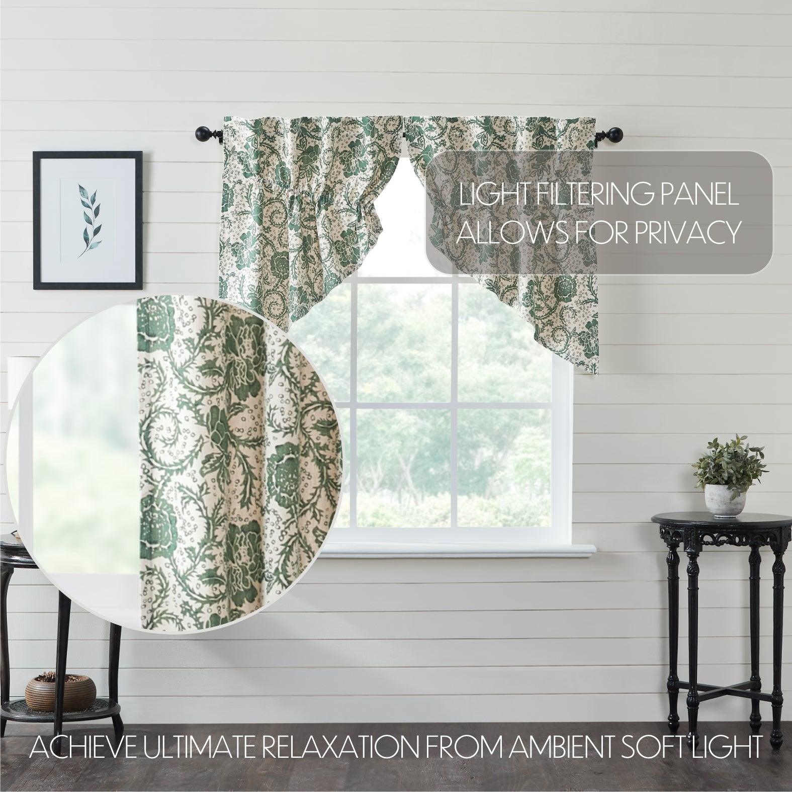 Dorset Green Floral Prairie Swag Set of 2 36x36x18 VHC Brands - The Fox Decor