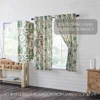 Thumbnail for Dorset Green Floral Short Panel Curtain Set of 2 63x36 VHC Brands - The Fox Decor