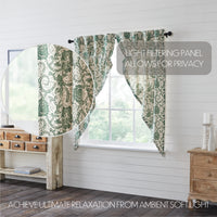 Thumbnail for Dorset Green Floral Prairie Short Panel Curtain Set of 2 63x36x18 VHC Brands
