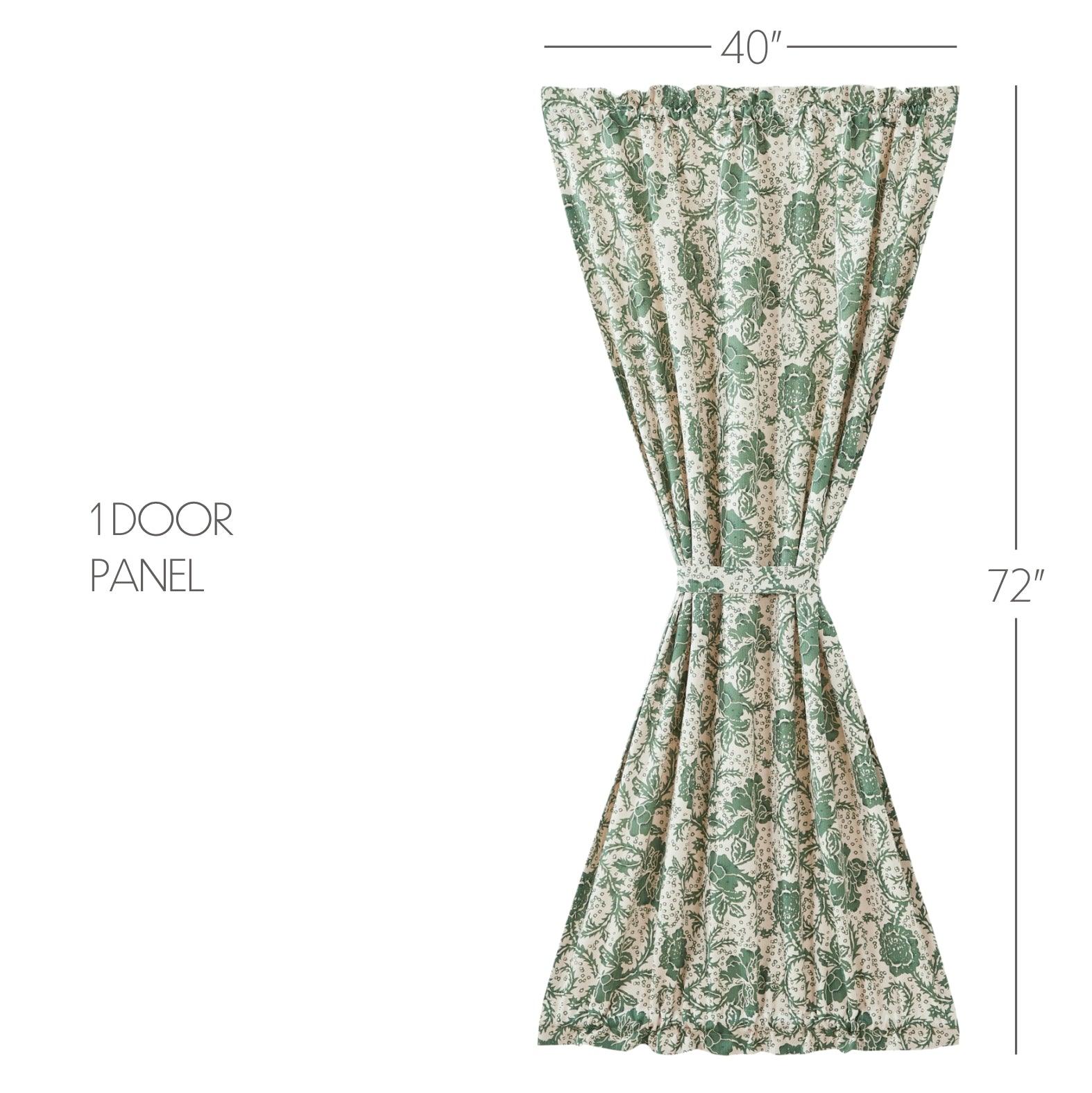 Dorset Green Floral Door Panel Curtain 72x40 VHC Brands - The Fox Decor