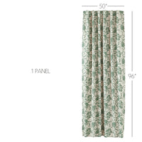 Thumbnail for Dorset Green Floral Panel Curtain 96