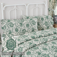 Thumbnail for Dorset Green Floral Ruffled King Pillow Case Set of 2 21x36+4 VHC Brands - The Fox Decor