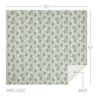Thumbnail for Dorset Green Floral King Quilt 105Wx95L VHC Brands