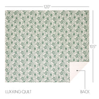 Thumbnail for Dorset Green Floral Luxury King Quilt 120WX105L VHC Brands