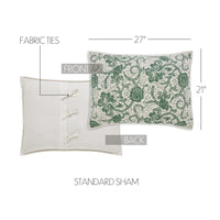 Thumbnail for Dorset Green Floral Standard Sham 21x27 VHC Brands - The Fox Decor