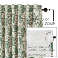 Thumbnail for Dorset Green Floral Prairie Short Panel Curtain Set of 2 63x36x18 VHC Brands