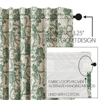 Thumbnail for Dorset Green Floral Short Panel Curtain Set of 2 63x36 VHC Brands