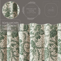 Thumbnail for Dorset Green Floral Door Panel Curtain 72x40 VHC Brands