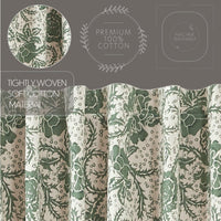 Thumbnail for Dorset Green Floral Short Panel Curtain Set of 2 63x36 VHC Brands