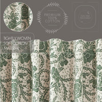 Thumbnail for Dorset Green Floral Prairie Short Panel Curtain Set of 2 63x36x18 VHC Brands