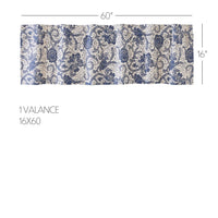 Thumbnail for Dorset Navy Floral Valance Curtain 16x60 VHC Brands - The Fox Decor