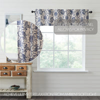 Thumbnail for Dorset Navy Floral Valance Curtain 16x60 VHC Brands - The Fox Decor