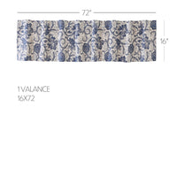 Dorset Navy Floral Valance Curtain 16x72 VHC Brands - The Fox Decor