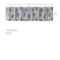 Thumbnail for Dorset Navy Floral Valance Curtain 16x72 VHC Brands