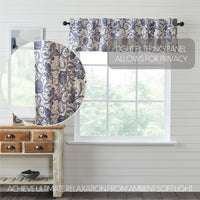 Dorset Navy Floral Valance Curtain 16x72 VHC Brands - The Fox Decor