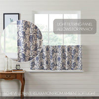 Thumbnail for Dorset Navy Floral Tier Curtain Set of 2 L24xW36 VHC Brands - The Fox Decor