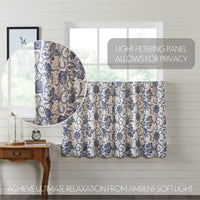 Thumbnail for Dorset Navy Floral Tier Curtain Set of 2 L36xW36 VHC Brands - The Fox Decor