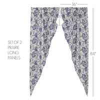 Thumbnail for Dorset Navy Floral Prairie Long Panel Curtain Set of 2 84x36x18 VHC Brands - The Fox Decor