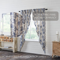 Thumbnail for Dorset Navy Floral Prairie Long Panel Curtain Set of 2 84x36x18 VHC Brands - The Fox Decor