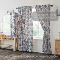 Thumbnail for Dorset Navy Floral Panel Curtain Set of 2 84x40 VHC Brands