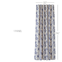 Thumbnail for Dorset Navy Floral Panel Curtain 96x50 VHC Brands