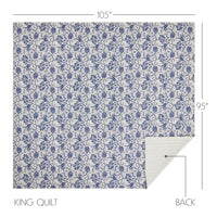 Thumbnail for Dorset Navy Floral King Quilt 105Wx95L VHC Brands