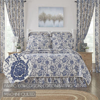 Thumbnail for Dorset Navy Floral Luxury King Quilt 120WX105L VHC Brands - The Fox Decor