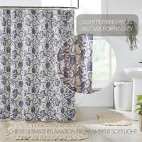 Thumbnail for Dorset Navy Floral Shower Curtain 72x72 VHC Brands