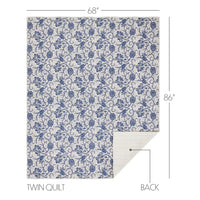Thumbnail for Dorset Navy Floral Twin Quilt 68Wx86L VHC Brands