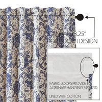 Thumbnail for Dorset Navy Floral Swag Curtain Set of 2 36x36x16 VHC Brands