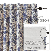 Thumbnail for Dorset Navy Floral Tier Curtain Set of 2 L24xW36 VHC Brands