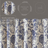 Thumbnail for Dorset Navy Floral Short Panel Curtain Set of 2 63x36 VHC Brands - The Fox Decor