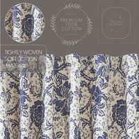 Thumbnail for Dorset Navy Floral Panel Curtain 96x50 VHC Brands