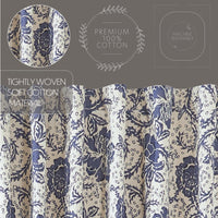 Thumbnail for Dorset Navy Floral Panel Curtain Set of 2 84x40 VHC Brands