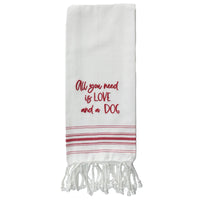 Thumbnail for Red All you need love dog towel - Interiors by Elizabeth