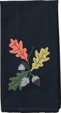 Thumbnail for Leaves & Acorns Black towel  - Interiors by Elizabeth