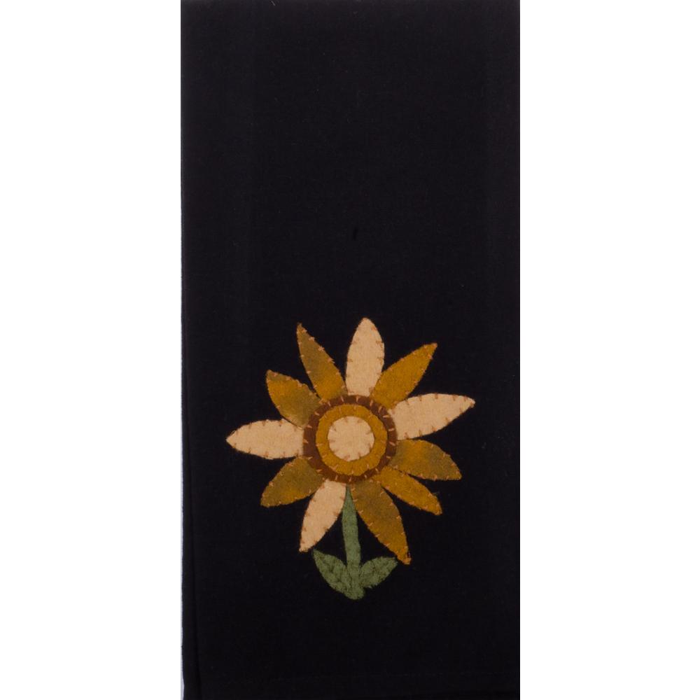 Sunflower Power Towel Black - Set of Two - Interiors by Elizabeth
