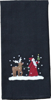 Thumbnail for Christmas Friends Black towel  - Interiors by Elizabeth