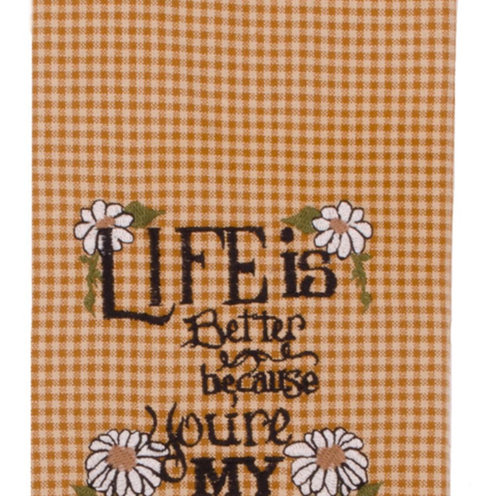Nutmeg Mustard Life Is Better Towel Set Of Two ETMM0006 - The Fox Decor