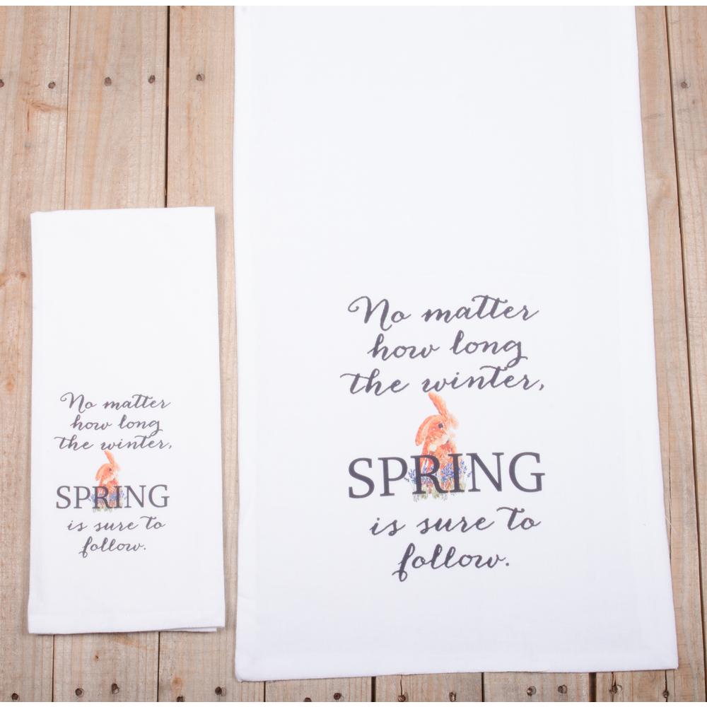 Spring Bunny 18" X 28" White Set Of 2 ETRE0263 - The Fox Decor