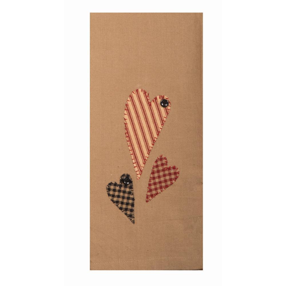 Hearts Applique Towel Set of two ETRE0307 - The Fox Decor