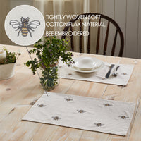 Thumbnail for Embroidered Bee Placemat Set of 6 12x18 VHC Brands